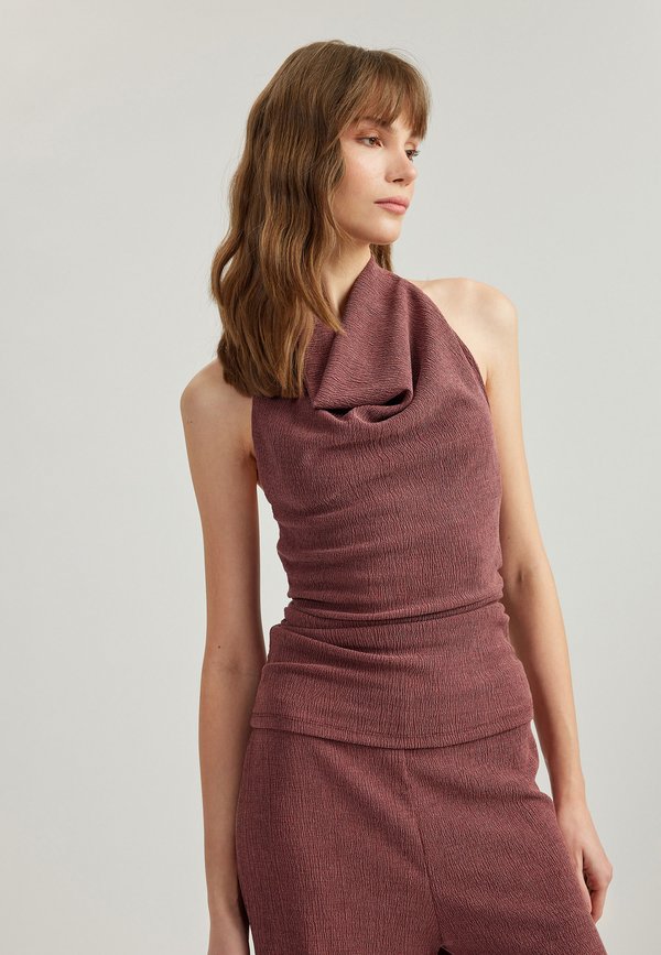 HALTER NECK - Bluse - bordeaux