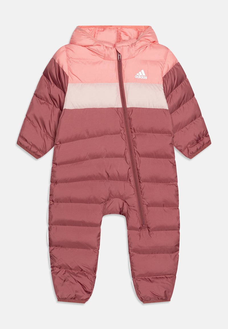 adidas Performance SNOWSUIT INFANT UNISEX - Vinterdress - semi pink spark/sandy pink/preloved crimson