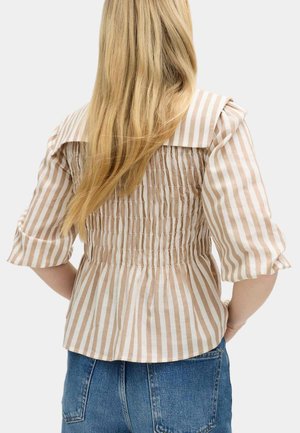 Marks & Spencer, STRIPED SHIRRED - Košilová halenka  - natural mix