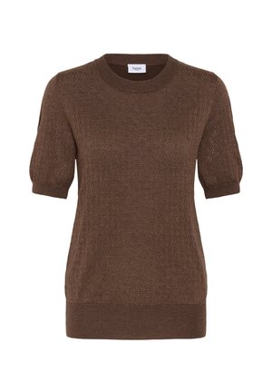 Saint Tropez, MILASZ POINTELLE SHORT SLEEVE - Tričko s potlačou - fondue fudge melange