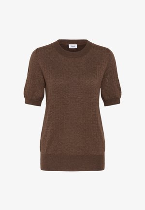 Saint Tropez, MILASZ POINTELLE SHORT SLEEVE - Tričko s potlačou - fondue fudge melange