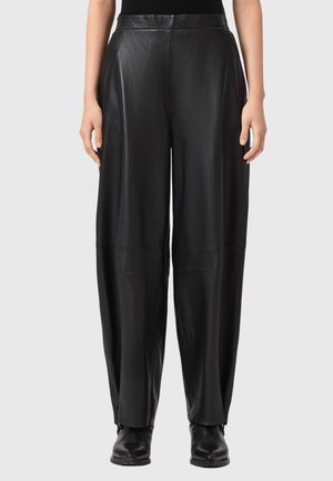 ETTA BARREL LEG - Lederhose - black