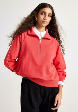 WITH HALF-ZIP  - Felpa - dark coral