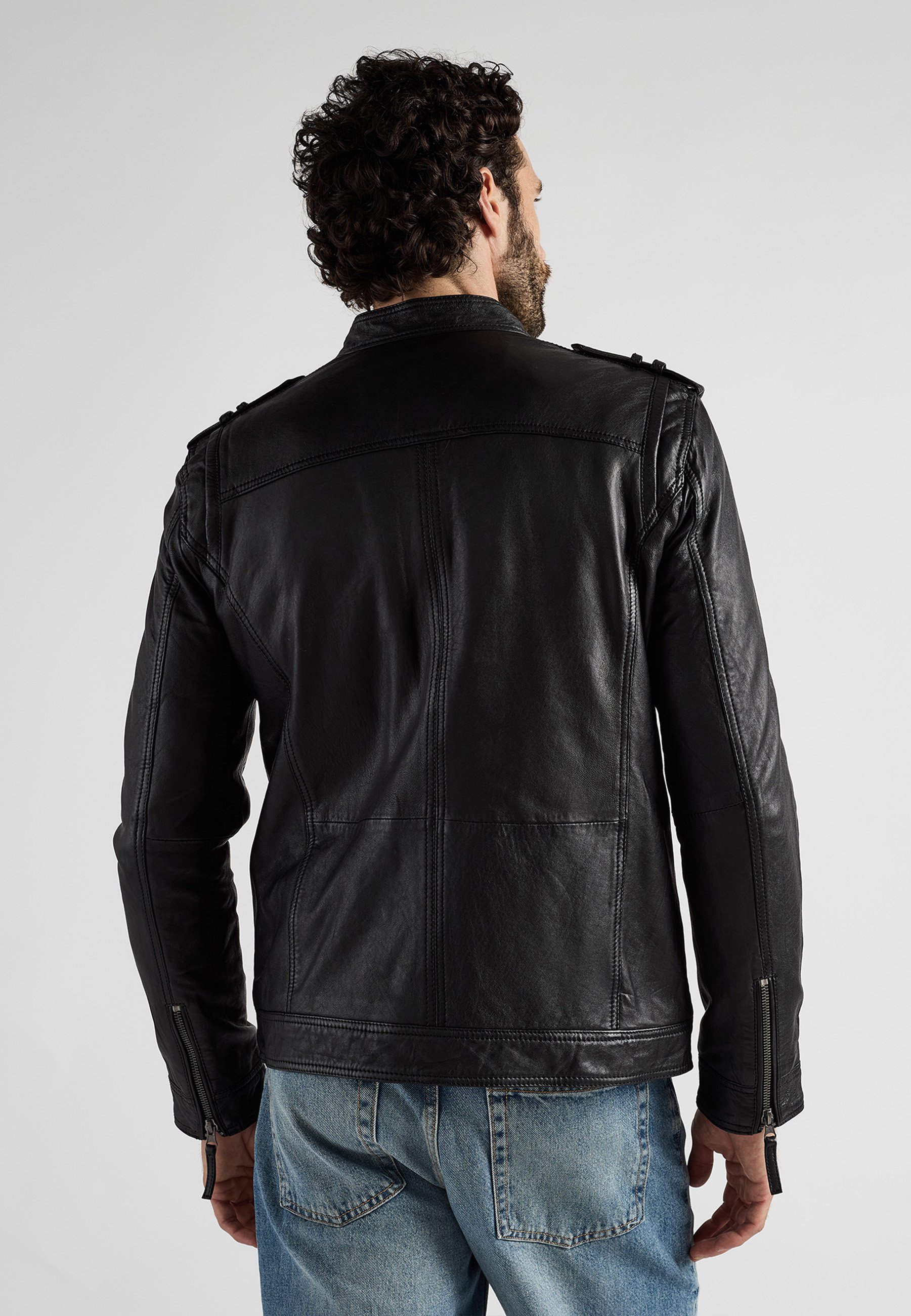 JCC Leather jacket - black - Zalando