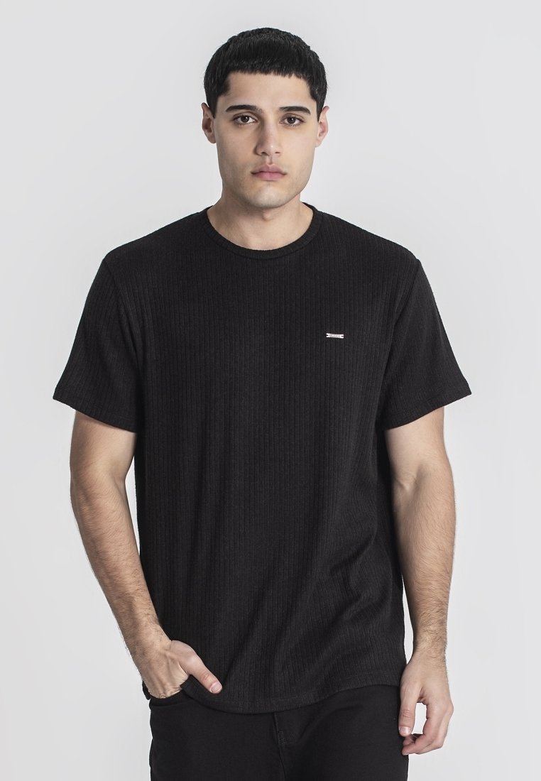 T-Shirt Uomo Gianni Kavanagh Black Block | Cotone Jersey | Girocollo Bianca Con Ricamo Signature