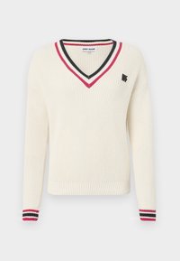 SHAKER STITCH V NECK PULLOVER - Svetr - eggnog