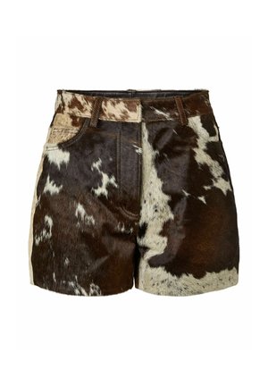 Pieces, SHORTS PCRODEO COW LEATHER - Skindbukser - black coffee