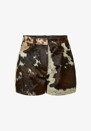 Pieces, SHORTS PCRODEO COW LEATHER - Nahkpüksid - black coffee