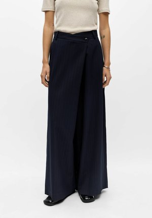 Object, TROUSERS WRAP - Pantalon classique - mottled blue