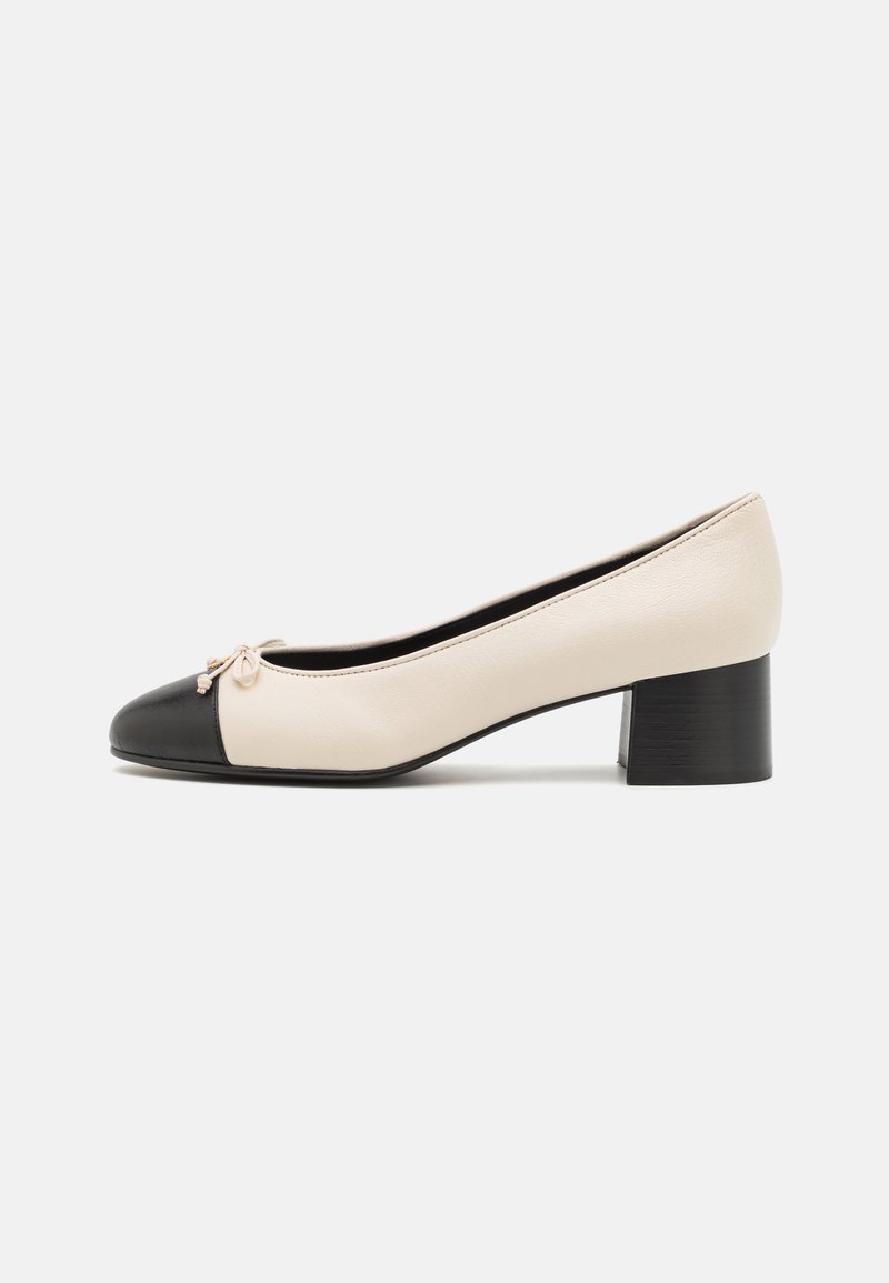Tory Burch CAP TOE - Classic heels - light cream/perfect black