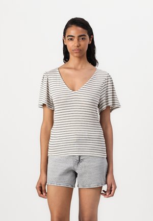 VMGINA SHORT - Tričko s potlačou - oatmeal/black