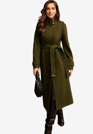 PETITE FIT  FUNNEL NECK LONGLINE  - Klassikaline mantel - olive green
