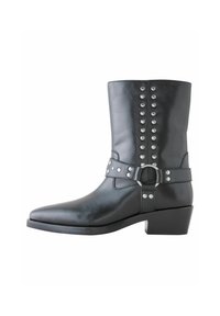 REGULAR FIT - Gležnjar v kavbojskem in motorističnem slogu - black leather