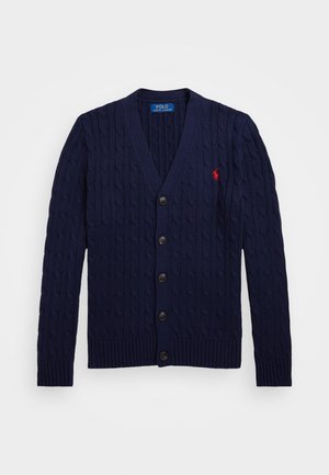 Polo Ralph Lauren CABLE KNIT COTTON V-NECK CARDIGAN - Strickjacke - navy