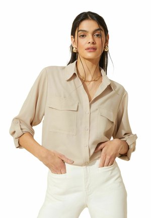 Friends Like These LONG SLEEVE UTILITY STYLE - REGULAR FIT - Košilová halenka  - cream