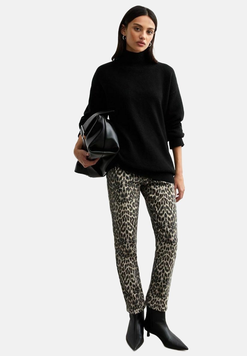 Gloop Skinny Fit Jeans Fit-broek met ledereffect Smooth Coated Pant
