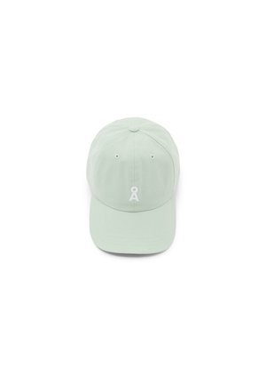 Hellgrüne Baseballkappe mit einem kleinen weißen "OA"-Logo, das mittig vorne aufgestickt ist, vor weißem Hintergrund dargestellt.