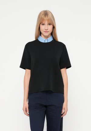 SLFTENNY BOXY O NECK TEE - Βασικό μπλουζάκι - black