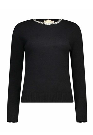GIROCOLLO CON STRASS    - Sweatshirt - nero