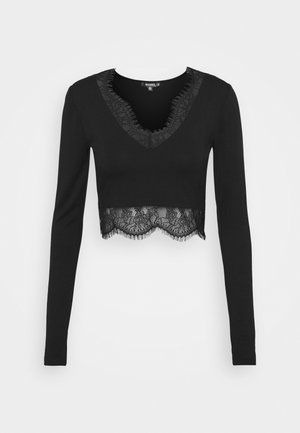 TRIM CROP TOP - Blůza - black