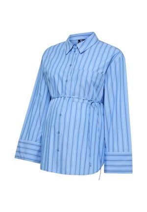 Vero Moda Maternity, VMMGINA BELT LS SHIRT WVN - Skjortebluser - provence stripes:navy peony/snow white