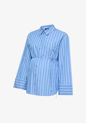 Vero Moda Maternity, VMMGINA BELT LS SHIRT WVN - Skjortebluser - provence stripes:navy peony/snow white