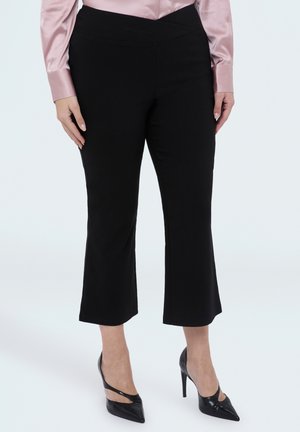 KICK FLARE VITA ELASTICIZZATA ASIMMETRICA - Pantaloni - nero