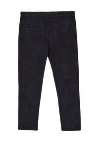 Pantaloni in corduroy neri con vestibilità slim, dotati di due tasche posteriori a filo e passanti per cintura.