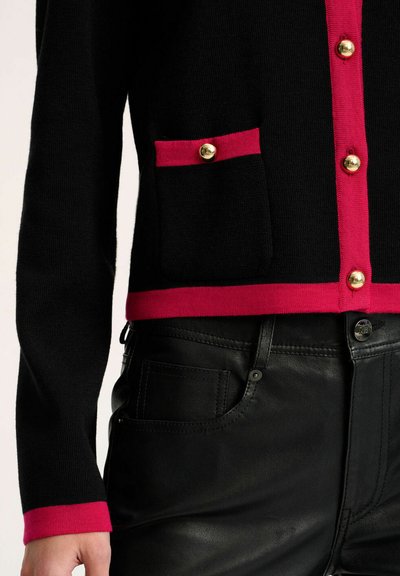 Luisa Spagnoli MATERIALE - Chaqueta de punto - nero fucsia