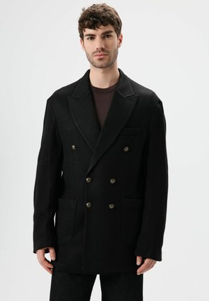 DOUBLE-BREASTED - Manteau court - black