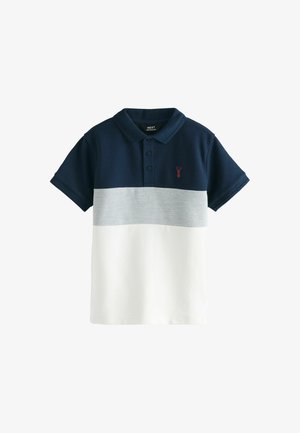 Next, REGULAR FIT - TEXTURED COLOURBLOCK - Poloshirt - navy blue ecru