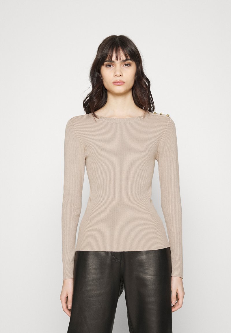 Damen Strickjacken | JDY JDYPLUM O NECK BUTTON Strickpullover simply taupe/taupe - GN10506 Damen Strickjacken | JDY JDYPLUM O NECK BUTTON Strickpullover simply taupe/taupe - GN10506