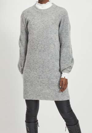 Strickkleid - mottled light grey
