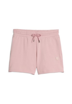 Svetloružové neformálne šortky s elastickým pásom a sťahovacou šnúrkou, bočnými vreckami a malým logom na ľavej nohe.