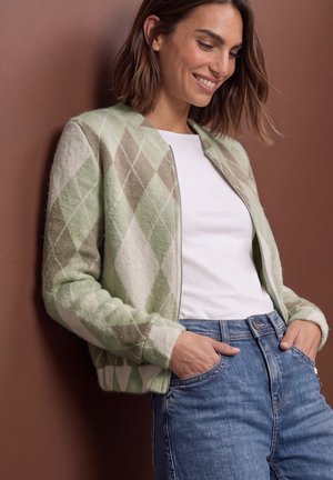 Street One, LONG-SLEEVE BLOUSON WITH CHECK PATTERN - Gilet - eucalyptus green