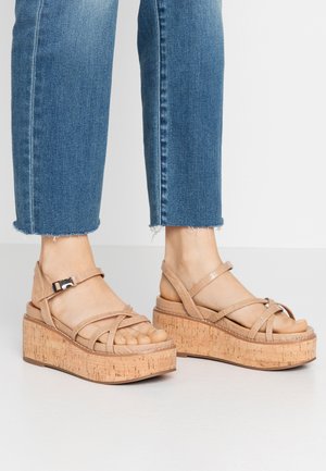 YEOK - Platform sandals - sand