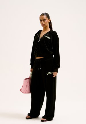 REGAN COLLEGATE WIDE LEG - Tracksuit bottoms - black