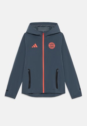 adidas Performance FC BAYERN MUENCHEN COMPETITION TECH TRAVEL JACKET KIDS UNISEX - Veste de survêtement - bold onix/easy coral