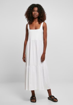 Urban Classics URBAN CLASSICS DAMEN LADIES 7/8 LENGTH VALANCE SUMMER DRESS - Robe en jersey - white