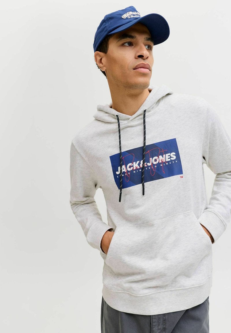 Jack & Jones JORBRADLEY BEHIND - Sweat à capuche - white/blanc
