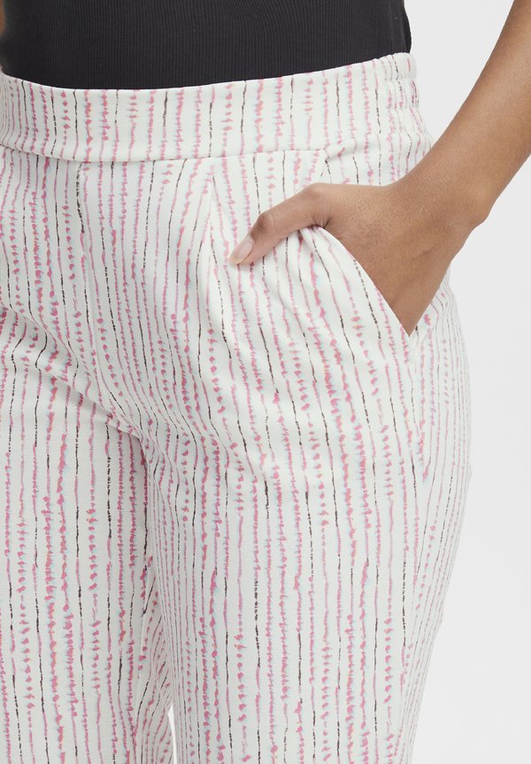 IHKATE PRINT - Trousers - cloud dancer multi stripe aop3