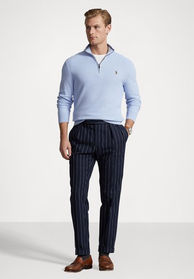 Polo Ralph Lauren KNIT COTTON QUARTER ZIP JUMPER - Džemperis - blue hyacinth