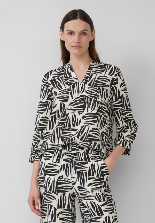 STRUKTURIERTEM MIT ALL-OVER-PRINT - Bluse - schwarz