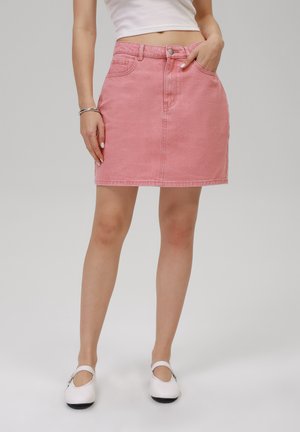 Jeansskjørt - washed pink denim