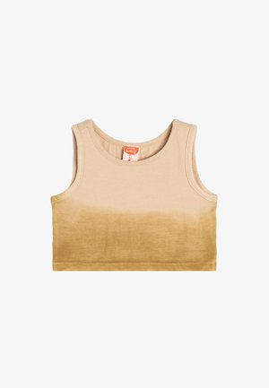 Beige tanktop med en gradient-design, lysere foroven og mørkere forneden. Lavet af blødt bomuld med rund halsudskæring.