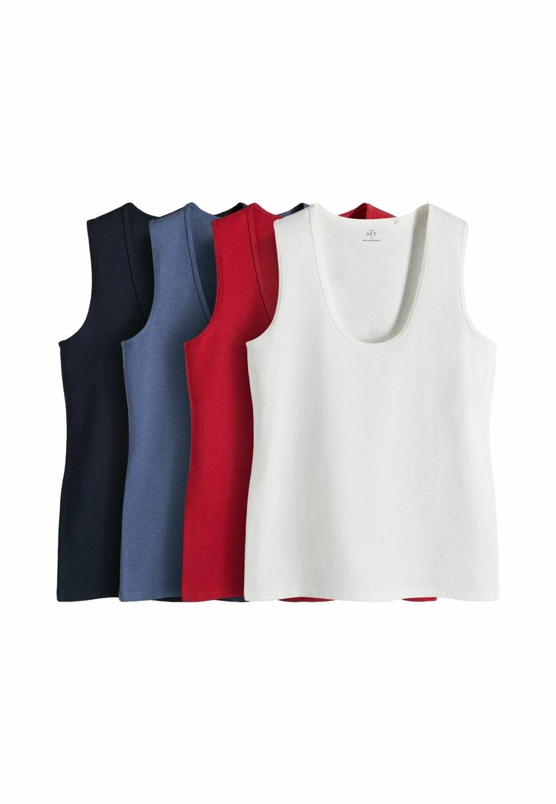 THE SET REGULAR FIT - 4 PACK DEEP SCOOP SLIM FIT VEST . - Top - red ...