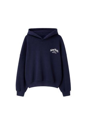 Stradivarius, OVERSIZED GRAPHIC SWEATSHIRT - Kapuzenpullover - dark blue