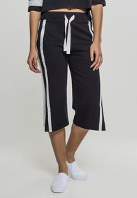 Urban Classics - LADIES TAPED TERRY CULOTTE - Pantalones deportivos - black/white Imagen en miniatura 1