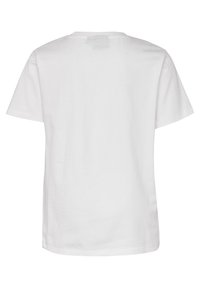Witte katoenen T-shirt met korte mouwen, ronde hals en een effen achterkant. Vloze textuur, geen zichtbare logo's of patronen. Regular fit.