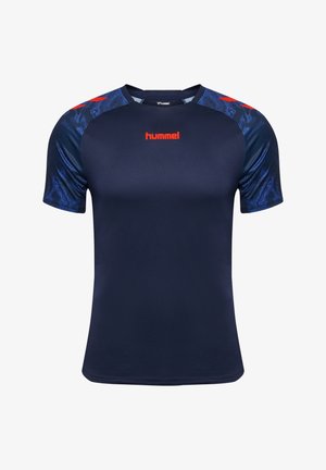 Hummel, T-shirt print - marine cherry tomato